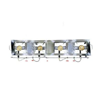 12 x 60 x 10 Inch Stainless Steel 4 Burner Gas Bhatti For Restaurants, Hotels, Catering Businesses