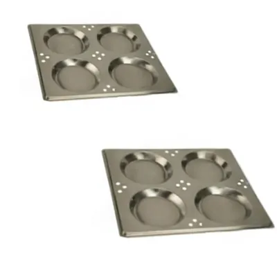 12 x 12 Inch 4 Cavity Thatte Idli Tray, Stainless Steel (Pack of 2)