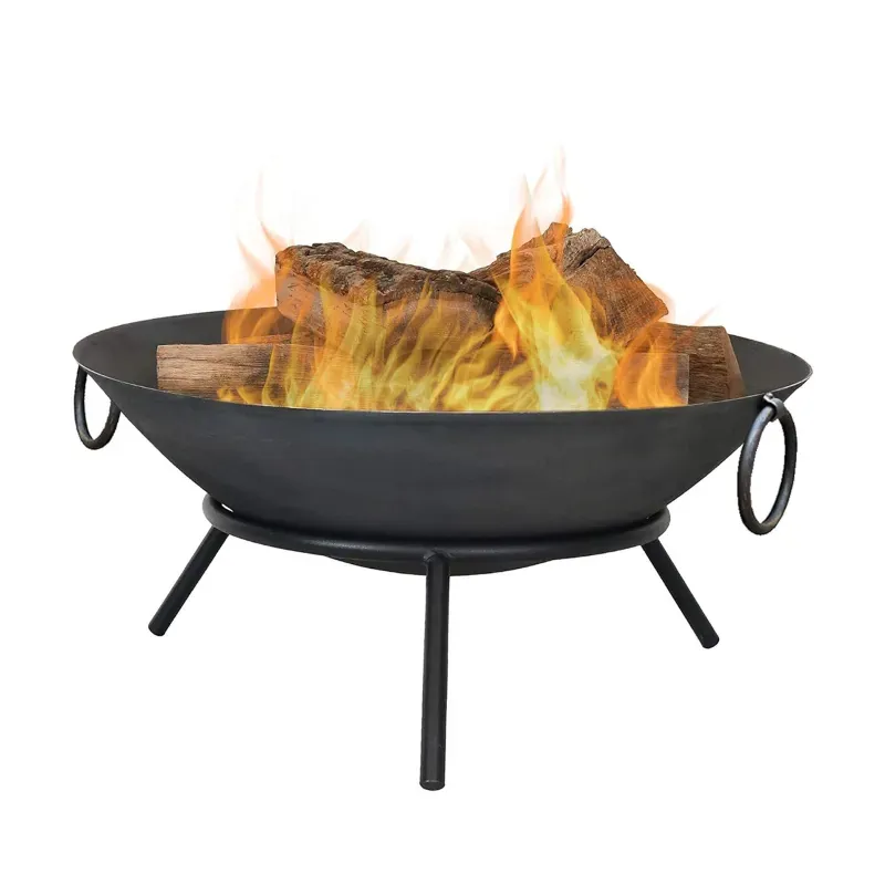 Iron Bonfire Bowl Pit with Stand, Outdoor Portable Fire Pit for Home and Garden