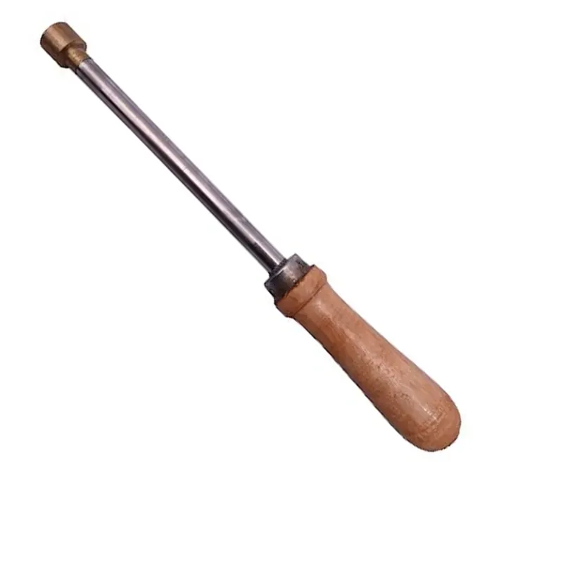 Dehorner Non-Electric Veterinary Tools For Destroying Horn Cell With Stainless Steel Rod Brass Tip Wooden Handle, Pack of 1 Pc