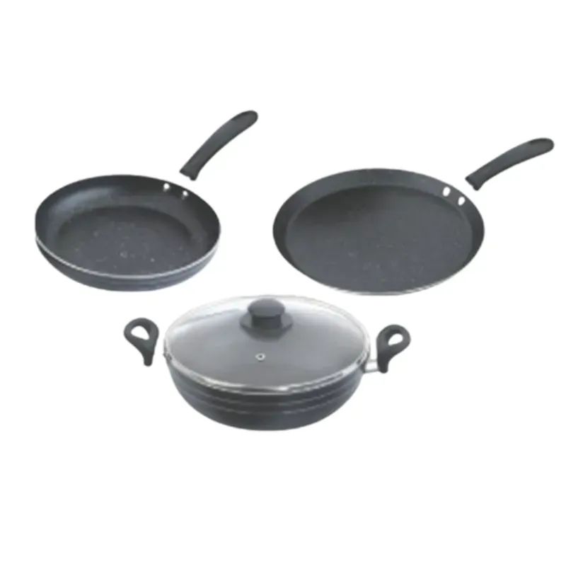 Skyline (Pack of 6) VTL-8700 Non-Stick Cookware Set, 240 mm Frying Pan, 280 mm Dosa Tawa and 240 mm Kadhai