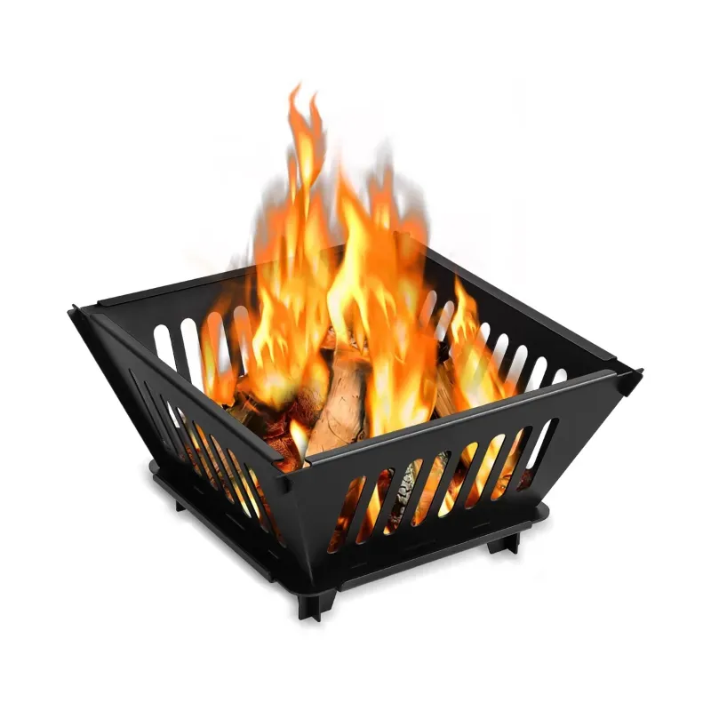 17 x 17 x 7.8 Inch Heavy Duty Outdoor Living Firepit for Wilderness Camping Campfire