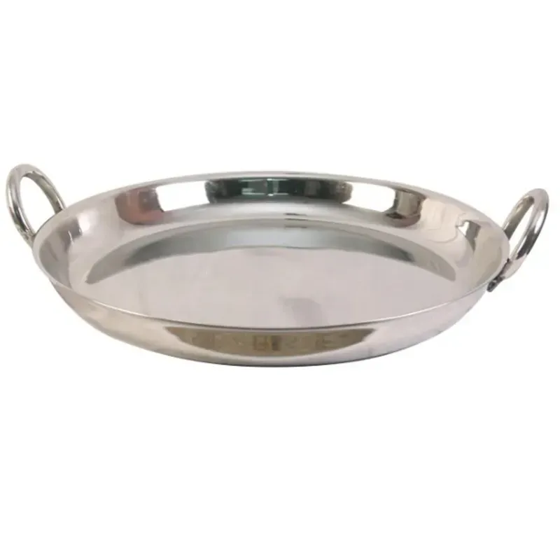 Heavy Duty Stainless Steel 14 Inch Curve Border Jalebi Kadhai Wok, 3 mm Thickness