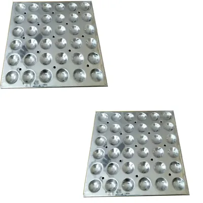 Pack of 2 SS Button Idli Tray Set, 30 x 40 cm