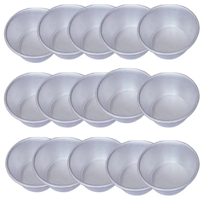 Aluminum Muffin Moulds (Pack of 15) Ideal for Cupcakes, Puddings, and Desserts