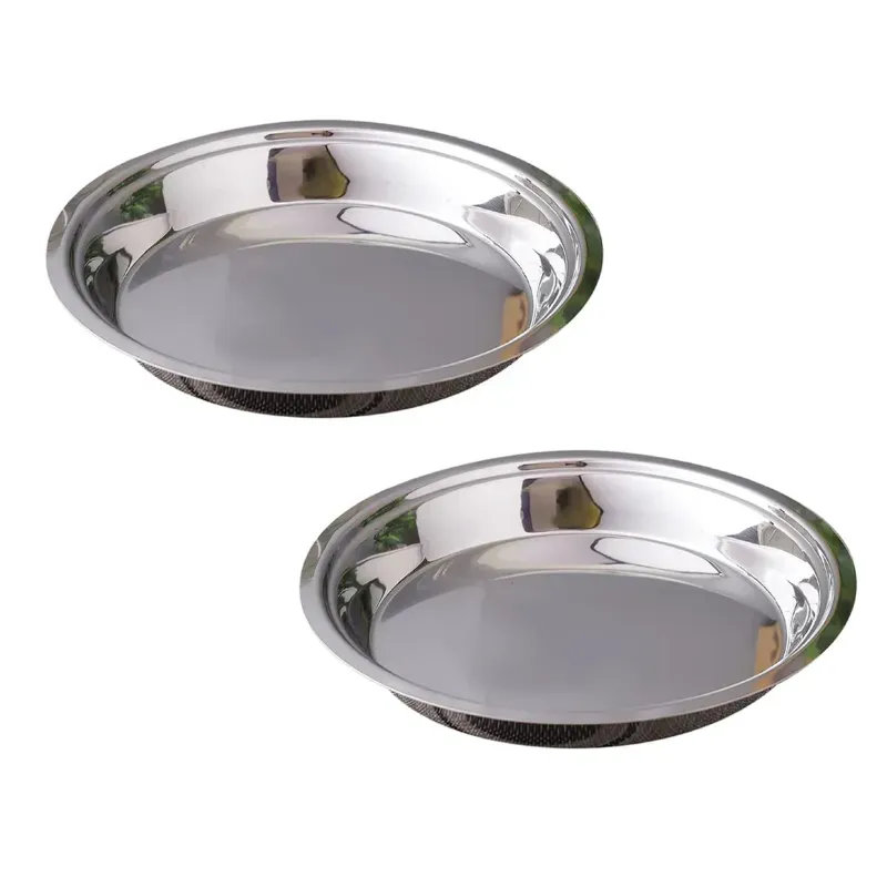 Mira Steels Steel (Pack of 2) SS 26 Inch Parat for Dough Kneading Purpose