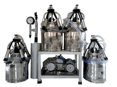 Heavy Duty 4 Bucket Milking Machine 2 HP, SS Body