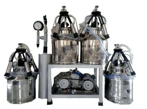 Heavy Duty 4 Bucket Milking Machine 2 HP, SS Body