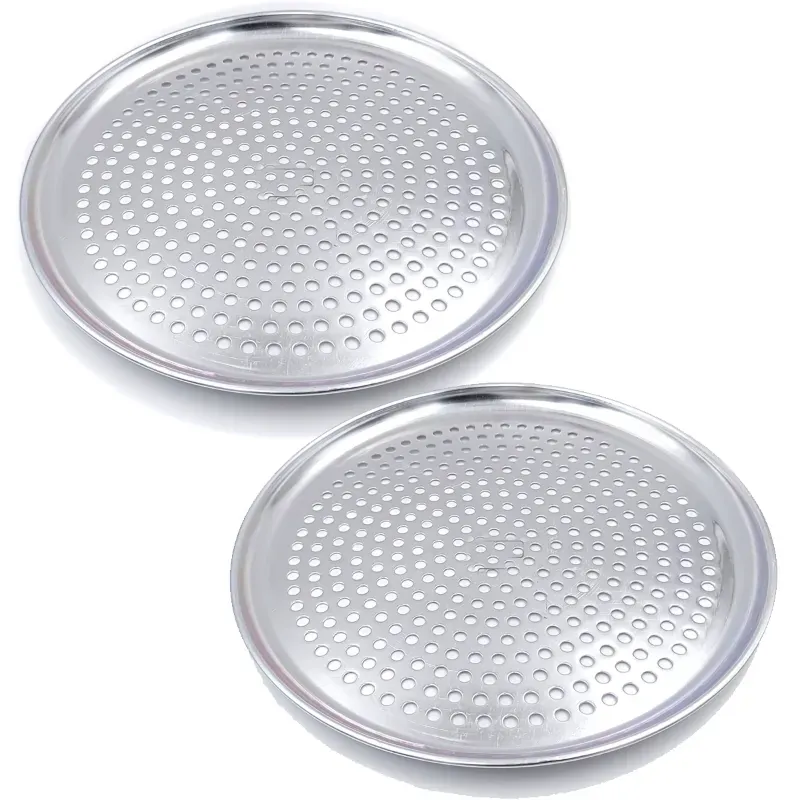 Pack of 2 Round Perforated Pizza Tray for Oven (Size-10 Inch)