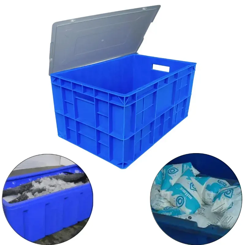 Singhal 55 Litre Multipurpose Plastic Crate with Lid, 600 x 400 x 285 mm