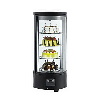 4-Shelved Air Cooled Curved Cake Display Counter 2-Feet Showcase with Revolving Shelves