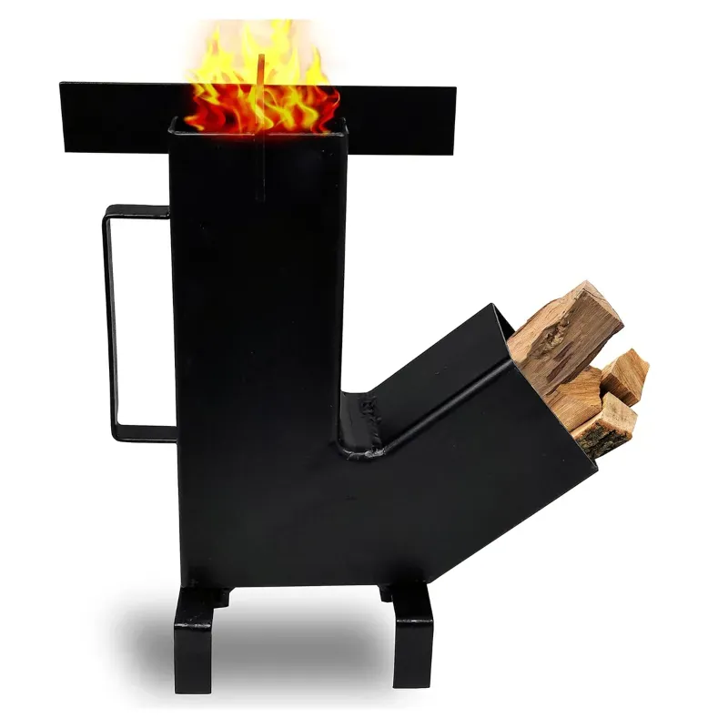 Portable Rocket Stove with Big Fuel Chamber and Free Carrying Bag for Cooking, Thickness 2 mm, Mild steel