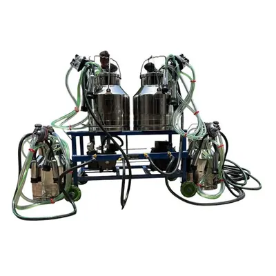Portable Type Four Bucket (4 x 25 L) Milking Machine With 2 HP Motor and 1000 LPM Pump