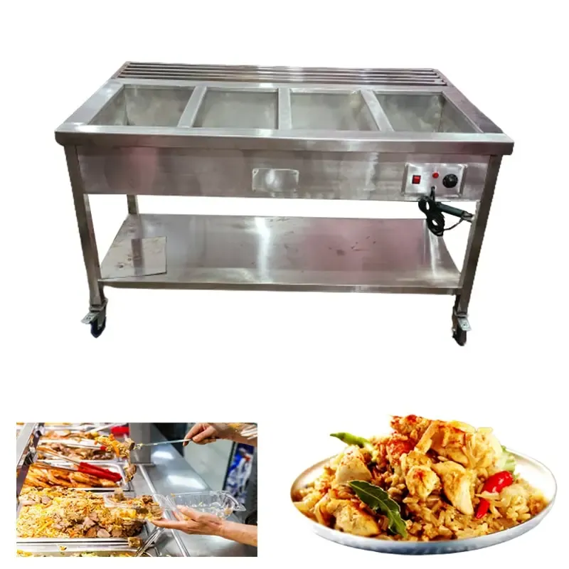 Heavy Duty 4 Square Pot Electric Bain Marie 2000 W For Buffet Purposes Body