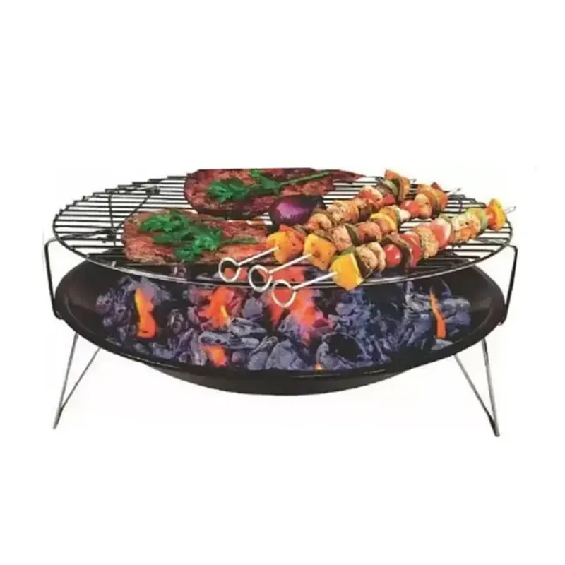 NE GRILLS 14 Inch Round Charcoal Barbeque Grill With 4 Skewers