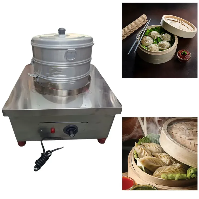 3 Tier Electric Momo Steamer Machine, 1000 W