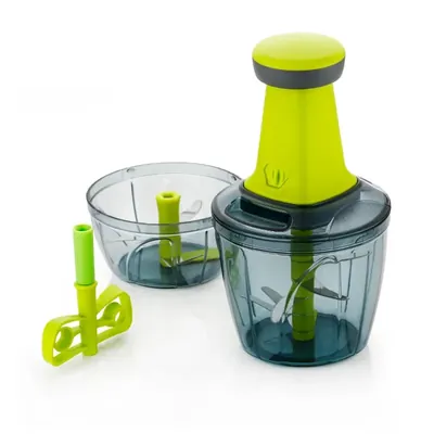GRECY 24 Pcs Push Chopper Combo Container with Common LID 500 ml & 950 ml