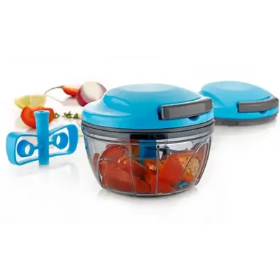 GRECY 24 Pcs Quick Chopper Large Plastic Vegetable, Fruit Nut, Chilly Chopper 500 ml