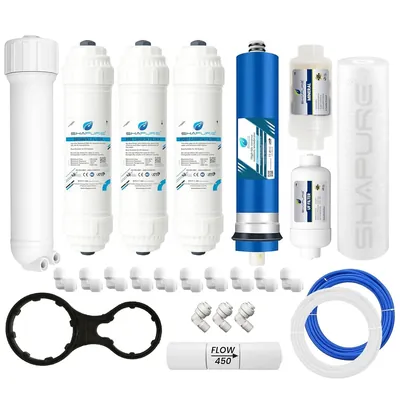 Shapure Service RO Kit Without TDS Meter for Water Purifier Alkaline Membrane Inline Spun Carbon Sediment Cartridge