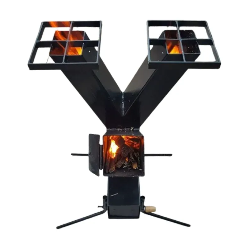 Rocket Stove with Storage Bag for Camping Outdoor and Indoor Use, Thickness 2 mm, Alloy Steel