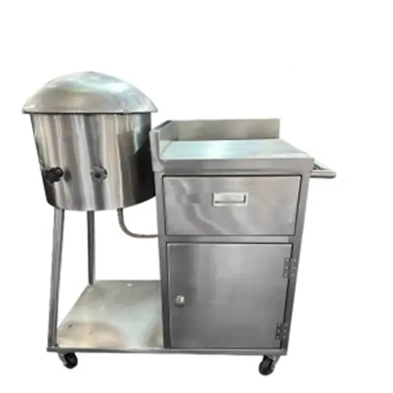 2 in 1 Stainless Steel 18 x 34 Inch Romali Roti Bhatti With 20 x 20 Inch Table and Trolley For Commercial Kitchen