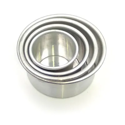 Set Of 4 Round Aluminium Cake Pans For Oven with Dia of 3, 4, 5, 6 Inch