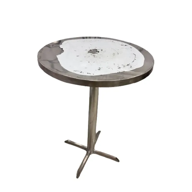 24 Inch (60.96 Cm) Round Standing Table with Stainless Steel Body