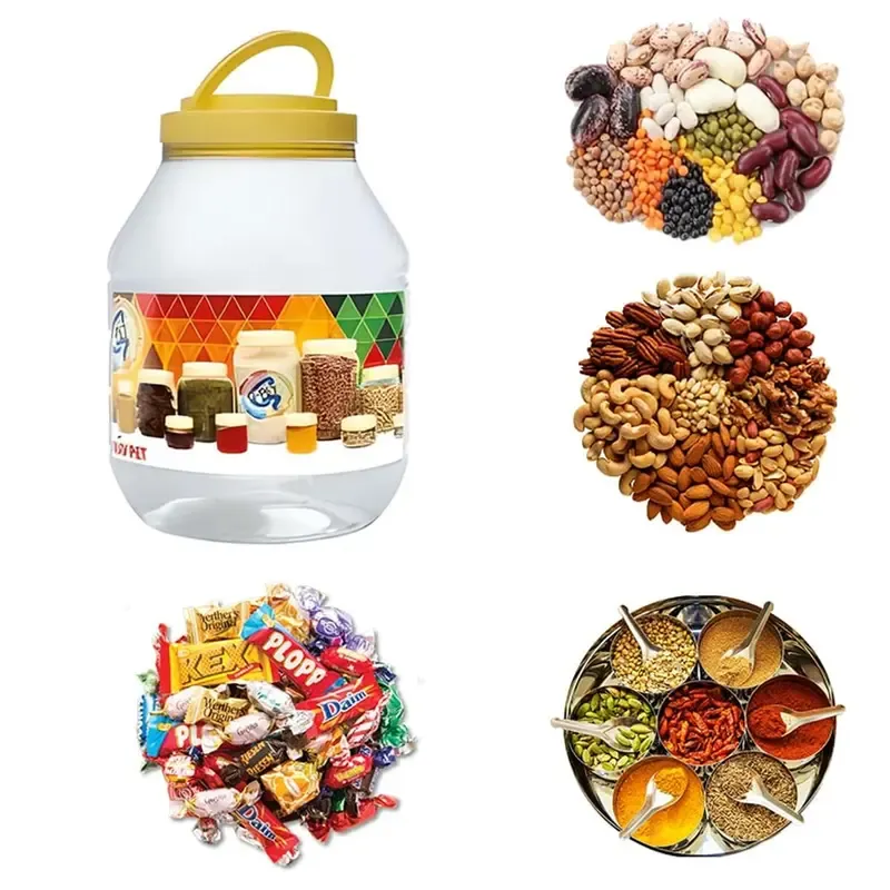 Plastic Round Jars Set 500 ml to 8000 ml (Pack of 9)