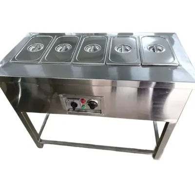 Premium 5 Pots 9 Litre Electric Operated 1/2 Bain Marie with Stand
