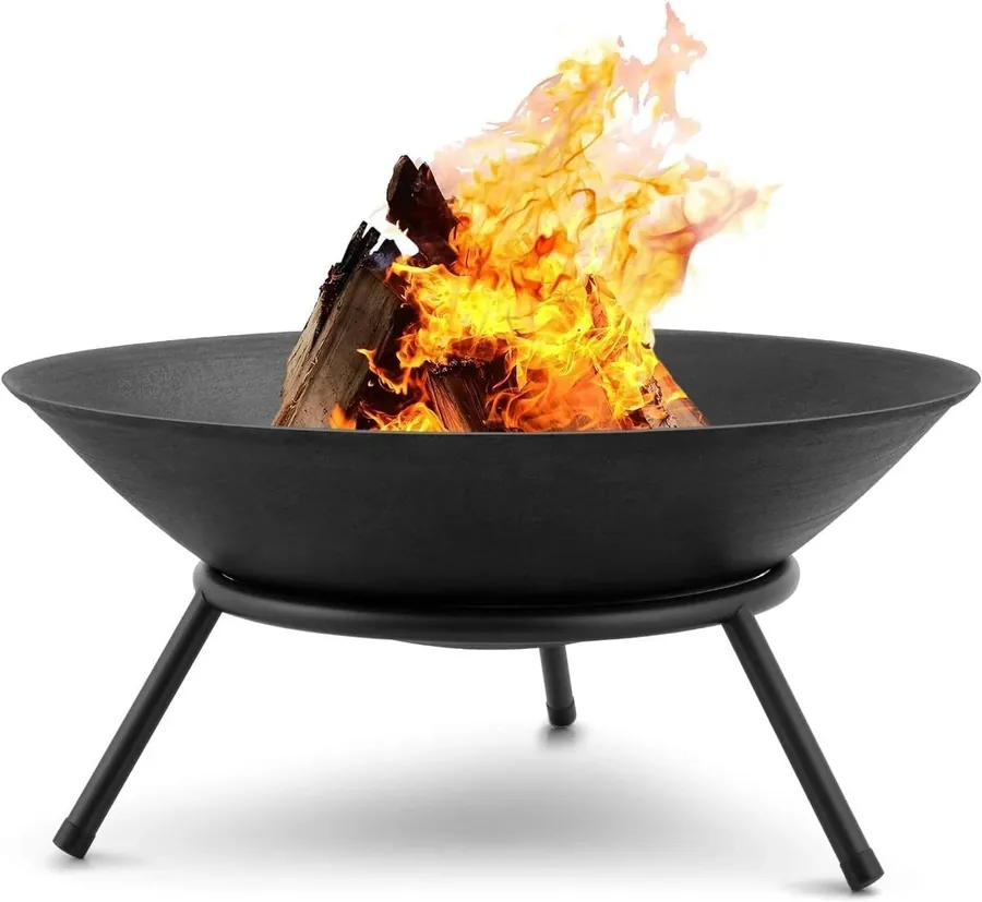 Sigdi Steel Fire Pit/ Portable Fire Basket for BBQ, Camping, Party