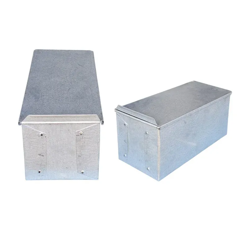 Aluminum 4 x 8 x 4 Inch 400 g Single Bread Mould With Dhakkan Lid (Pack-2 Pcs)