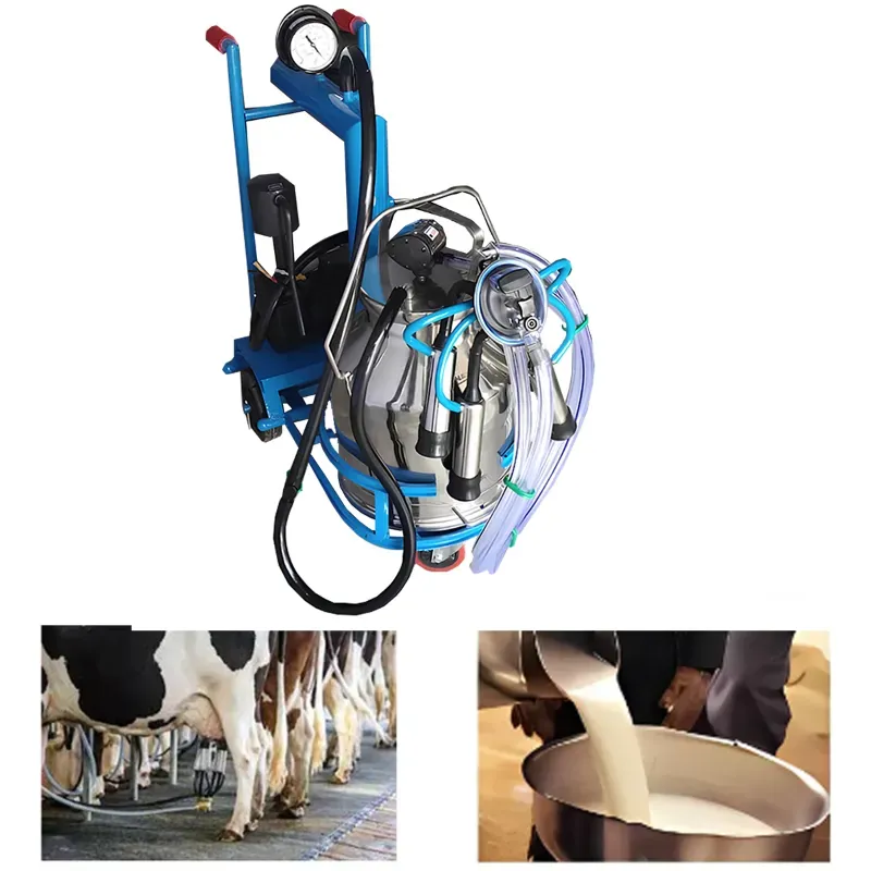 Trolley Type Single Bucket 25 L Milking Machine with 1 HP Motor