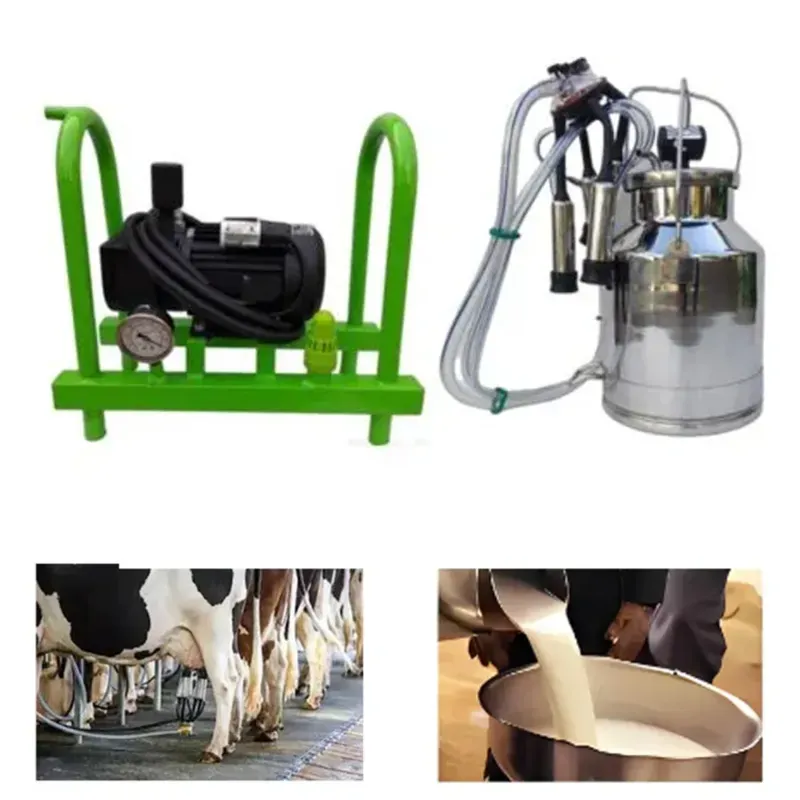 Commercial Single Bucket Round Frame Monoblock Milking Machine, 25 Litre Bucket Capacity