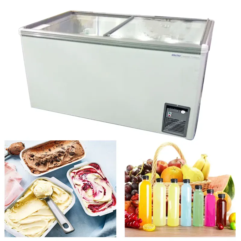 Voltas 500 Litre Double Door Glass Top Deep Freezer, CF500GTP