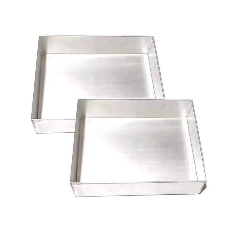 Premium 8.5 x 8.5 Inch, 0.9 mm Thick Small Square Aluminium Tray (Pack-2 Pcs)