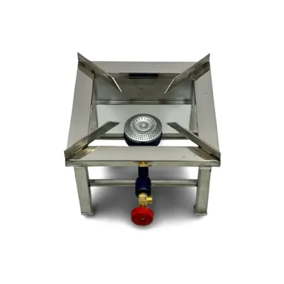 GBE Square Catering Burner 10 x 10 Inch with Stainless Steel Body and Rubber Grip