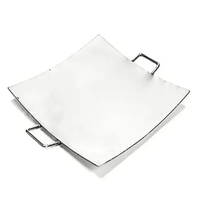 Mira Steels Steel SS 26 Inch Square Tawa Platter of 3 mm Thickness For Catering Purpose