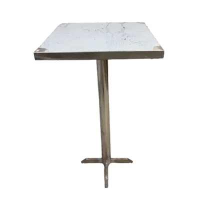 GBE 24 Inch Square Standing Table with Stainless Steel Body