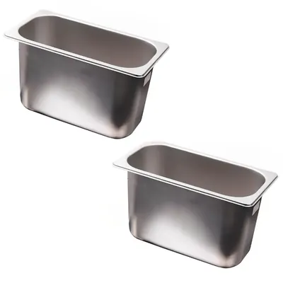 Malabar Stainless Steel 1/4 200 mm Depth GN Pan (Pack of 2)
