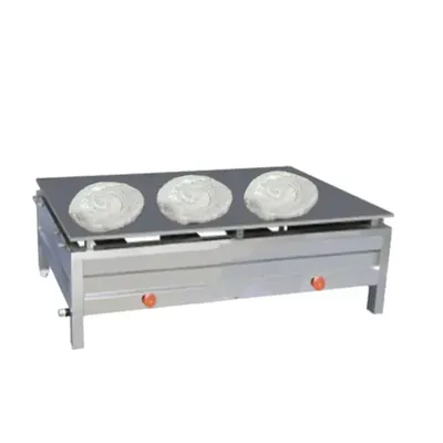 Table Top 24 x 36 Inch 2 Burner Gas Operated SS Dosa Bhatti, 5 mm Thick Tawa