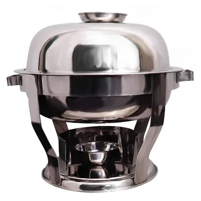 Malabar Stainless Steel Round Buffet Food Warmer, 10 Litre Capacity