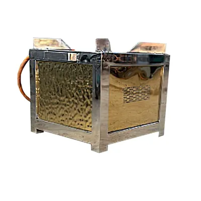 14 x 14 x 13 Inch Stainless Steel Gas Bhatti with Golden Sheet For Hotels, Restaurants, Catering, Large Scale Cooking