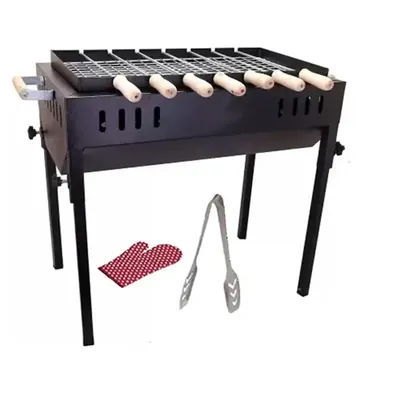 STARCAVE Charcoal 56 cm Standing Barbeque Grill with 7 Skewers