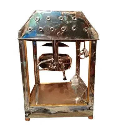 Commercial Indian SS Body Gas Operated Popcorn Machine 3 kg Per hr Capacity