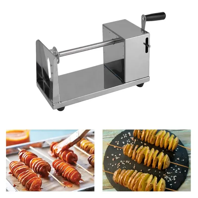 Stainless Steel Spiral/Twisted Potato Cutting Machine, 25.4 x 12.7 x 12.7 cm