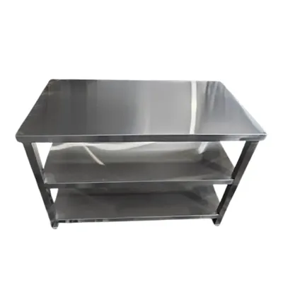SS 36 x 24 x 34 Inch Rust Proof 3 Shelves Work Table For Culinary Usage