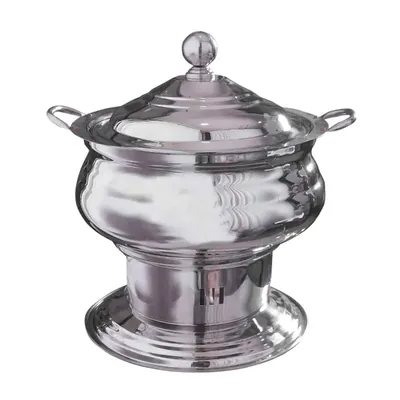 Stainless Steel Round Chafing Dish with Lid, 5 Litre Capacity