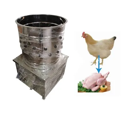 Stainless Steel 3 Birds Chicken De-feathering Machine with 1.5 HP Single Phase Crompton Motor