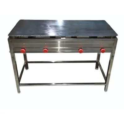 24/48 Stand Type SS Dosa Bhatti with 21 Inch Burner 8 mm Plate Thickness and 4 RV Burner