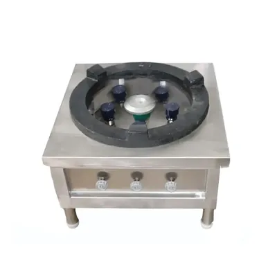 Stainless Steel 40 x 40 x 24 Inch Biryani Gas Operated Dum Bhatti with 6 Burners for Hotel and Catering Service